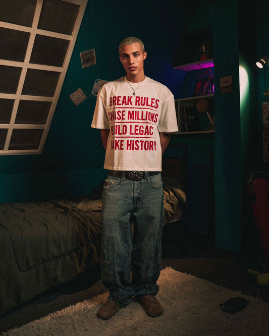 BREAK RULES BOXY FIT T SHIRT