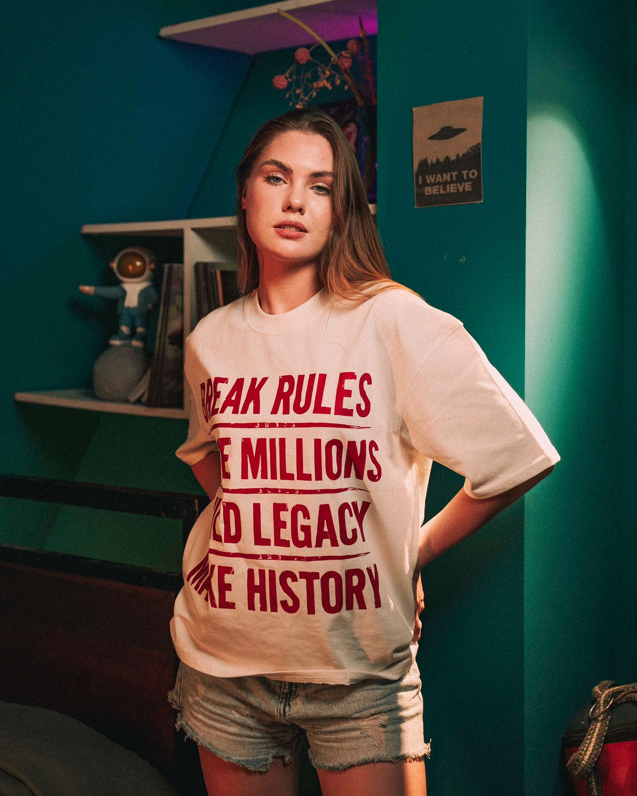 BREAK RULES BOXY FIT T SHIRT