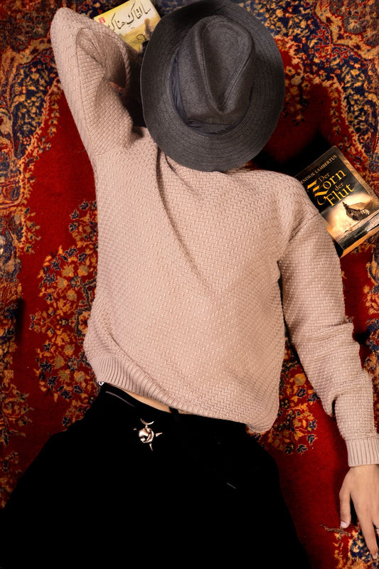 A Ribbed Knit Sweater